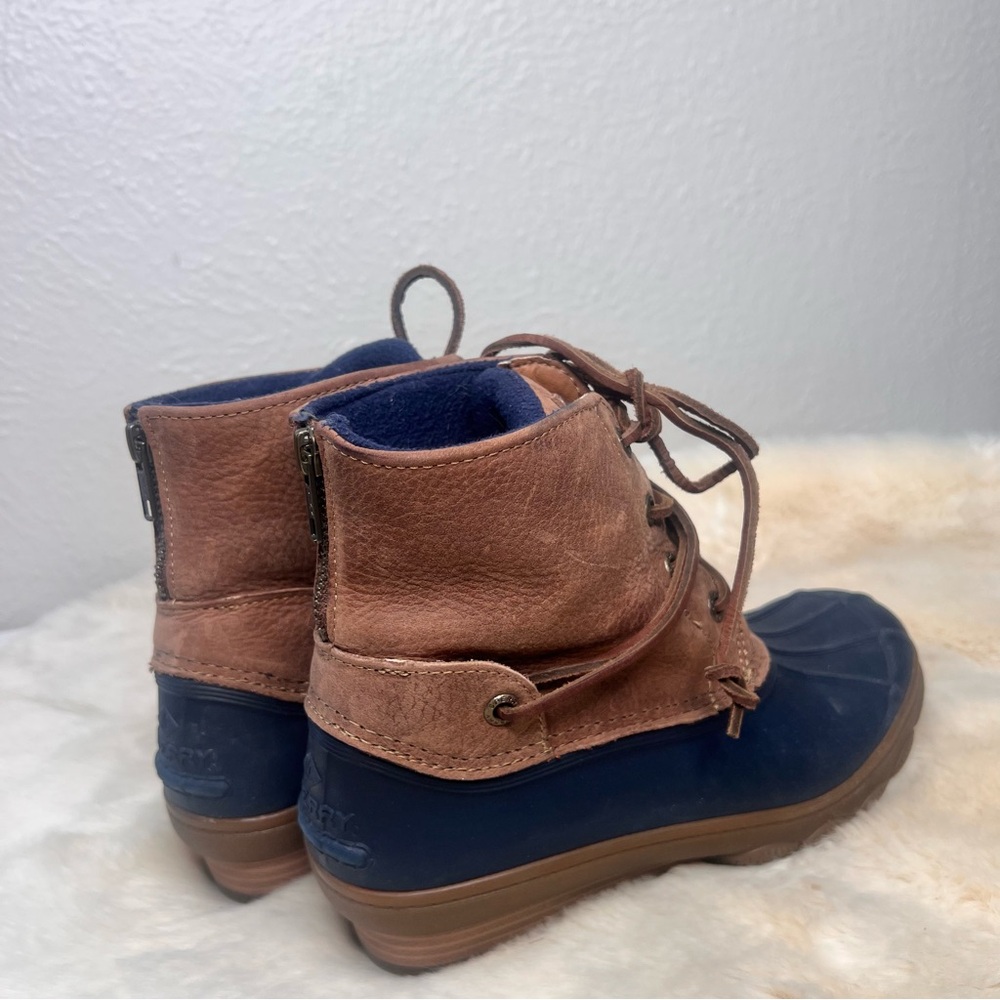 Sperry Duck blue rubber brown leather ankle boot - Picture 7 of 12